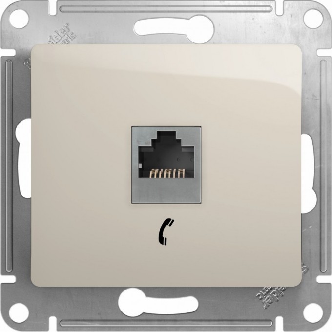 Розетка телефонная SCHNEIDER ELECTRIC GLOSSA RJ11, МОЛОЧНЫЙ GSL000981T Розетка телефонная SCHNEIDER ELECTRIC GLOSSA RJ11, МОЛОЧНЫЙ GSL000981T