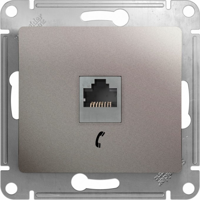 Розетка телефонная SCHNEIDER ELECTRIC GLOSSA RJ11, ПЛАТИНА GSL001281T Розетка телефонная SCHNEIDER ELECTRIC GLOSSA RJ11, ПЛАТИНА GSL001281T