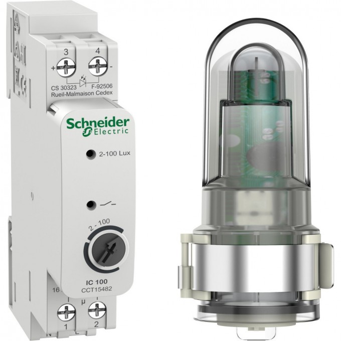 Сумеречный выключатель SCHNEIDER ELECTRIC ACTI9 IC100d аналоговый c уличным датчиком освещенности CCT15482 Сумеречный выключатель SCHNEIDER ELECTRIC ACTI9 IC100d аналоговый c уличным датчиком освещенности CCT15482