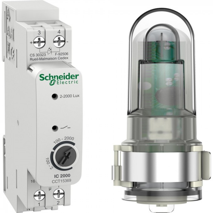 Сумеречный выключатель SCHNEIDER ELECTRIC ACTI9 IC2000d аналоговый c уличным датчиком освещенности CCT15369 Сумеречный выключатель SCHNEIDER ELECTRIC ACTI9 IC2000d аналоговый c уличным датчиком освещенности CCT15369