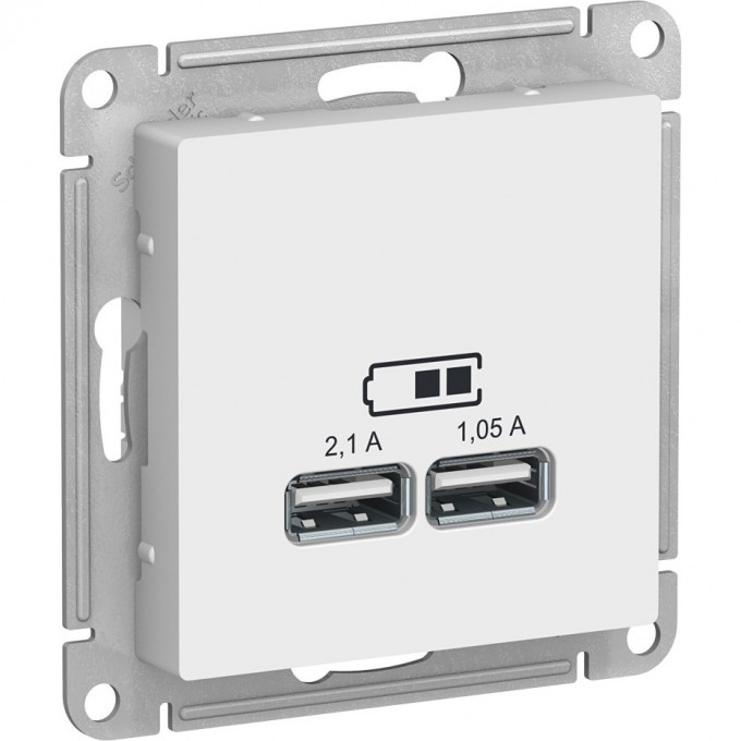 USB розетка SCHNEIDER ELECTRIC ATLASDESIGN 2х5В/1,05 А, механизм, БЕЛЫЙ ATN000133 USB розетка SCHNEIDER ELECTRIC ATLASDESIGN 2х5В/1,05 А, механизм, БЕЛЫЙ ATN000133