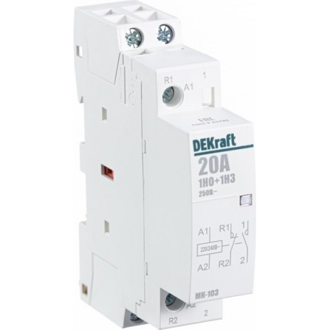 Модульный контактор DEKRAFT 1НО+1НЗ 20А 230В МК-103 18058DEK Модульный контактор DEKRAFT 1НО+1НЗ 20А 230В МК-103 18058DEK