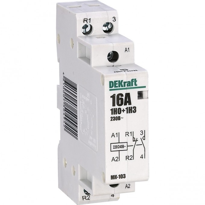 Модульный контактор DEKRAFT 1НО+1НЗ 25А 230В МК-103 18065DEK Модульный контактор DEKRAFT 1НО+1НЗ 25А 230В МК-103 18065DEK