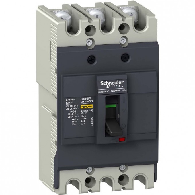 Автоматический выключатель 3P SCHNEIDER ELECTRIC EASYPACT EZC100 10KA/400В 80 A EZC100F3080 Автоматический выключатель 3P SCHNEIDER ELECTRIC EASYPACT EZC100 10KA/400В 80 A EZC100F3080