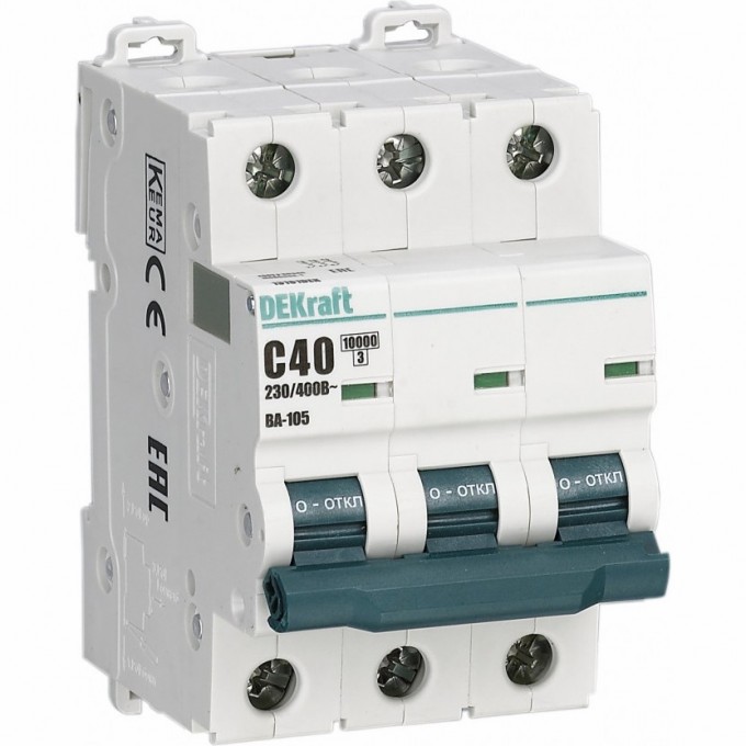 Автоматический выключатель SCHNEIDER ELECTRIC DEKRAFT ВА105-3P-010A-C 13176DEK Автоматический выключатель SCHNEIDER ELECTRIC DEKRAFT ВА105-3P-010A-C 13176DEK