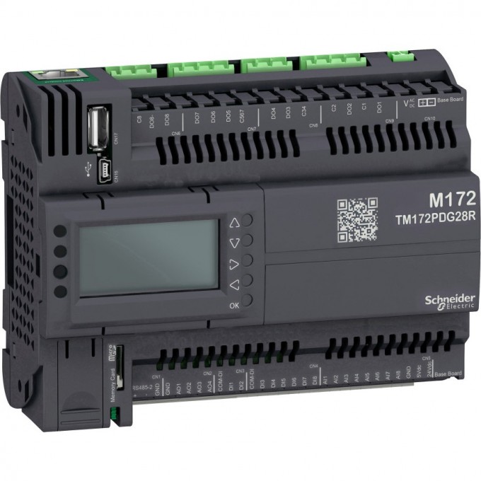 Программируемый контроллер SCHNEIDER ELECTRIC MODICON М172, дисплей, 28 I/O, Eth, 2 MB TM172PDG28R Программируемый контроллер SCHNEIDER ELECTRIC MODICON М172, дисплей, 28 I/O, Eth, 2 MB TM172PDG28R