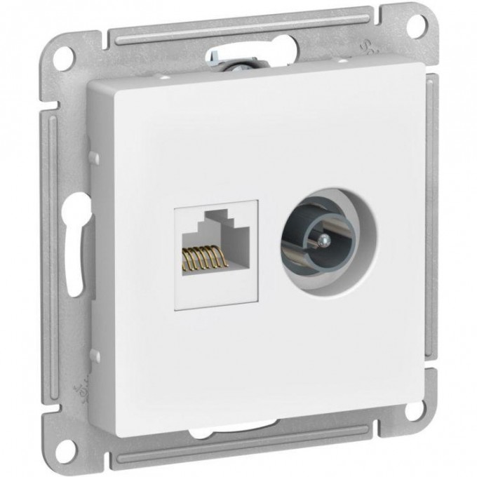 Розетка 2-местная SCHNEIDER ELECTRIC ATLASDESIGN ТВ + компьютерная RJ45 кат. 5Е, лотос ATN001389 Розетка 2-местная SCHNEIDER ELECTRIC ATLASDESIGN ТВ + компьютерная RJ45 кат. 5Е, лотос ATN001389