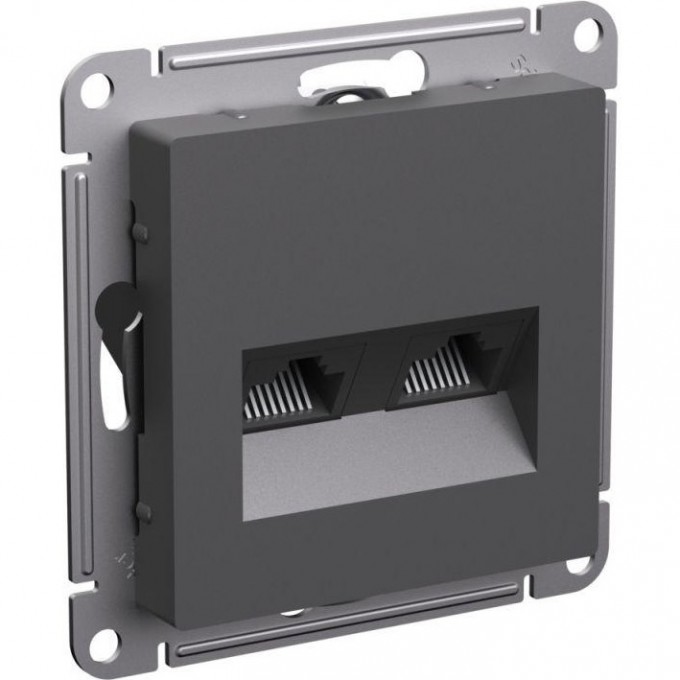 Розетка двойная компьютерная SCHNEIDER ELECTRIC ATLASDESIGN RJ45+RJ45, кат.5E, механизм, базальт ATN001485 Розетка двойная компьютерная SCHNEIDER ELECTRIC ATLASDESIGN RJ45+RJ45, кат.5E, механизм, базальт ATN001485