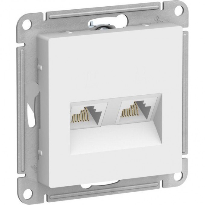Розетка двойная компьютерная SCHNEIDER ELECTRIC ATLASDESIGN RJ45+RJ45, кат.5E, механизм, лотос ATN001385 Розетка двойная компьютерная SCHNEIDER ELECTRIC ATLASDESIGN RJ45+RJ45, кат.5E, механизм, лотос ATN001385