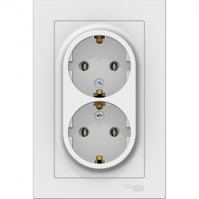Розетка двойная SCHNEIDER ELECTRIC ATLASDESIGN с заземлением, в сборе, лотос ATN001324 Розетка двойная SCHNEIDER ELECTRIC ATLASDESIGN с заземлением, в сборе, лотос ATN001324
