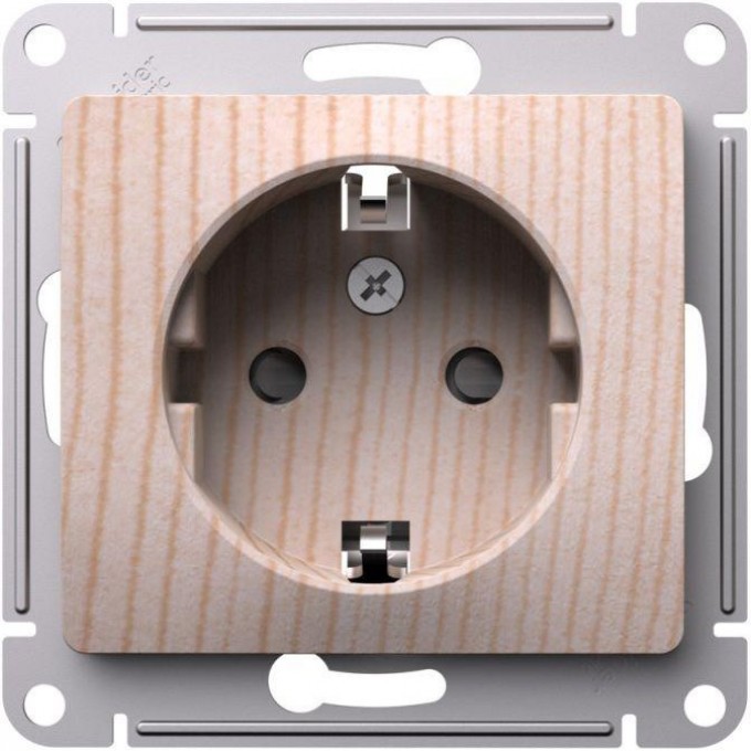 Розетка SCHNEIDER ELECTRIC GLOSSA 16А заземление, защитные шторки, механизм, сосна GSL001545 Розетка SCHNEIDER ELECTRIC GLOSSA 16А заземление, защитные шторки, механизм, сосна GSL001545