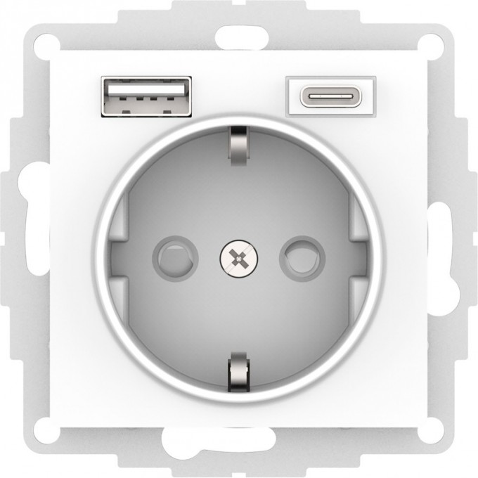 Силовая розетка SCHNEIDER ELECTRIC ATLASDESIGN 16А с 2-мя заряд. устройствами USB тип A+C 5В/2.4А 2х5В/1.2А механизм, бел. ATN000132 Силовая розетка SCHNEIDER ELECTRIC ATLASDESIGN 16А с 2-мя заряд. устройствами USB тип A+C 5В/2.4А 2х5В/1.2А механизм, бел. ATN000132