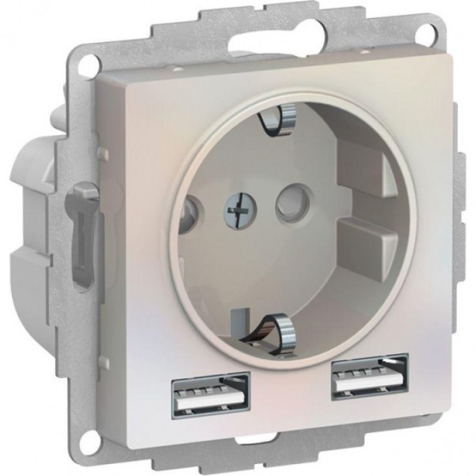 Силовая розетка SCHNEIDER ELECTRIC ATLASDESIGN 3-м СП 16А IP20 с 2-мя заряд. устройствами USB тип A+A 5В/2.4А 2х5В/1.2А механизм, жемчуж. ATN000430 Силовая розетка SCHNEIDER ELECTRIC ATLASDESIGN 3-м СП 16А IP20 с 2-мя заряд. устройствами USB тип A+A 5В/2.4А 2х5В/1.2А механизм, жемчуж. ATN000430