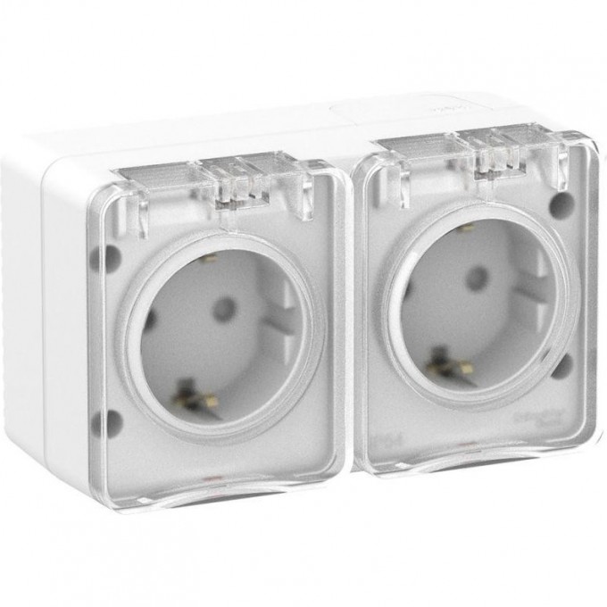Силовая розетка SCHNEIDER ELECTRIC ATLASDESIGN PROFI54 2-м ОП 16А IP54 250В с заземл. защ. шторки, бел. ATN540126 Силовая розетка SCHNEIDER ELECTRIC ATLASDESIGN PROFI54 2-м ОП 16А IP54 250В с заземл. защ. шторки, бел. ATN540126