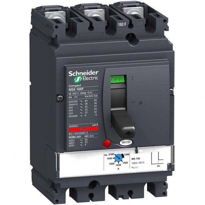 Автоматический выключатель 3П3Т SCHNEIDER ELECTRIC COMPACT MA150 NSX160F LV430830 Автоматический выключатель 3П3Т SCHNEIDER ELECTRIC COMPACT MA150 NSX160F LV430830