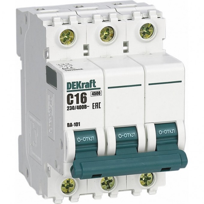Автоматический выключатель SCHNEIDER ELECTRIC DEKRAFT 3Р 3А х-ка D ВА-101 4,5кА 11123DEK Автоматический выключатель SCHNEIDER ELECTRIC DEKRAFT 3Р 3А х-ка D ВА-101 4,5кА 11123DEK