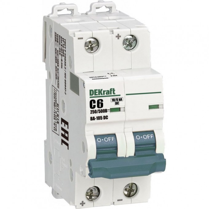Автоматический выключатель SCHNEIDER ELECTRIC DEKRAFT ВА105-2P-006A-C-DC 13389DEK Автоматический выключатель SCHNEIDER ELECTRIC DEKRAFT ВА105-2P-006A-C-DC 13389DEK