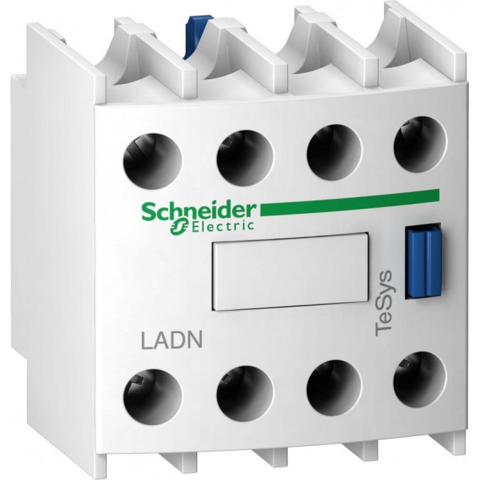 Дополнительный контактный блок SCHNEIDER ELECTRIC TESYS фронтальный монтаж, крепление с помощью винтовых зажимов НО+3НЗ LADN13 Дополнительный контактный блок SCHNEIDER ELECTRIC TESYS фронтальный монтаж, крепление с помощью винтовых зажимов НО+3НЗ LADN13