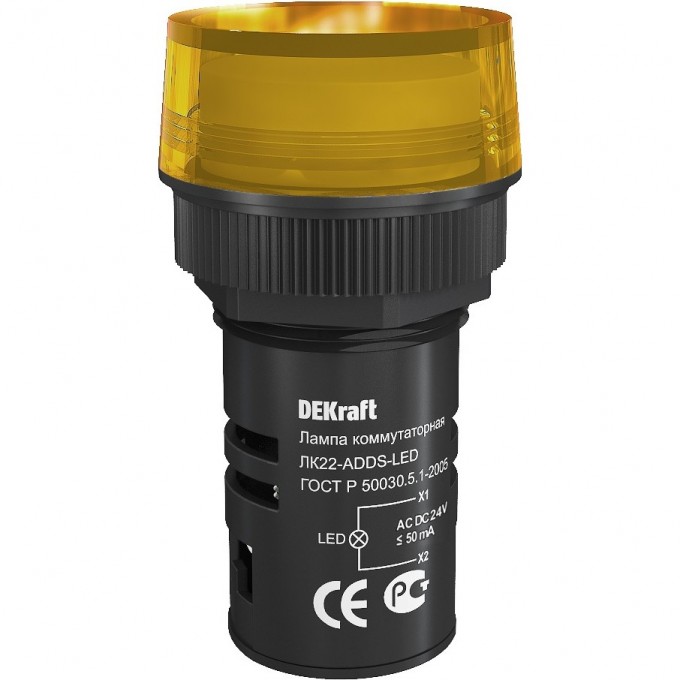Лампа сигнальная SCHNEIDER ELECTRIC DEKRAFT ADDS 22 мм LED жел. 24В AC/DC ЛK-22 DEKraft 25067DEK Лампа сигнальная SCHNEIDER ELECTRIC DEKRAFT ADDS 22 мм LED жел. 24В AC/DC ЛK-22 DEKraft 25067DEK