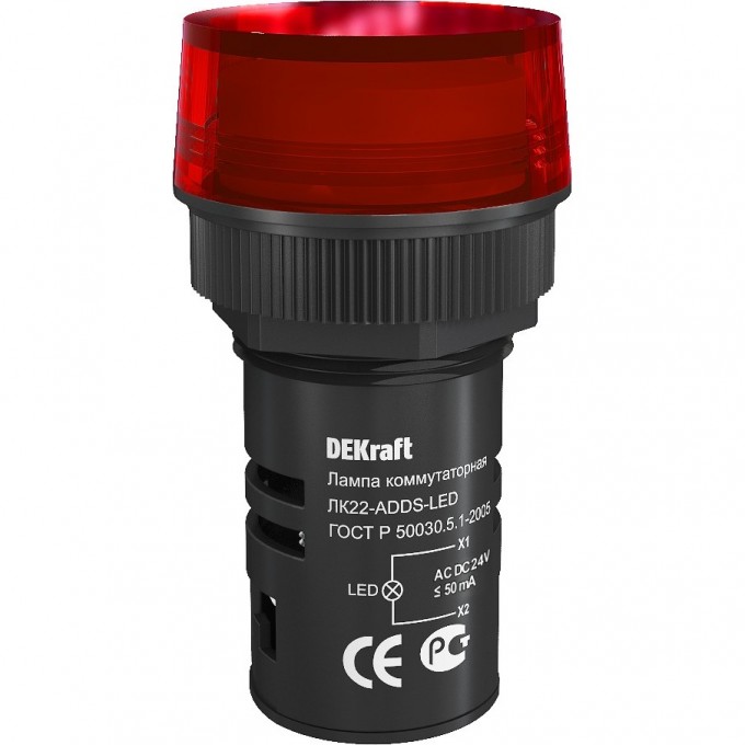 Лампа сигнальная SCHNEIDER ELECTRIC DEKRAFT ADDS 22 мм LED кр. 24В AC/DC ЛK-22 DEKraft 25066DEK Лампа сигнальная SCHNEIDER ELECTRIC DEKRAFT ADDS 22 мм LED кр. 24В AC/DC ЛK-22 DEKraft 25066DEK