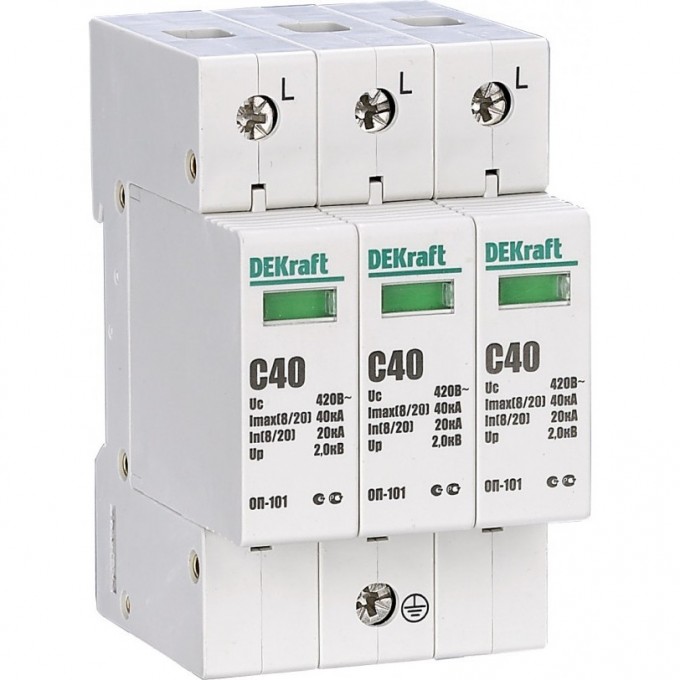 Ограничитель перенапряжения SCHNEIDER ELECTRIC DEKRAFT ОП101-3P-040-C-420 18017DEK Ограничитель перенапряжения SCHNEIDER ELECTRIC DEKRAFT ОП101-3P-040-C-420 18017DEK