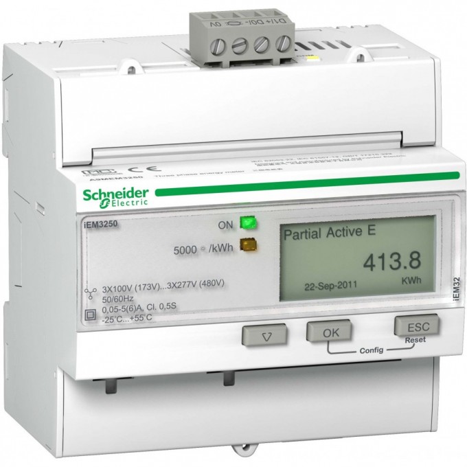 Поверенный счетчик 3-фазный активный SCHNEIDER ELECTRIC ACTI 9 iEM3250, 1 тариф, RS-485, кл. точн. 0.5S, транс. вкл. A9MEM3250R Поверенный счетчик 3-фазный активный SCHNEIDER ELECTRIC ACTI 9 iEM3250, 1 тариф, RS-485, кл. точн. 0.5S, транс. вкл. A9MEM3250R