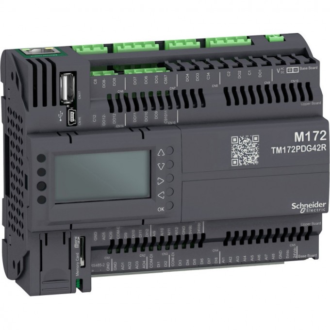 Программируемый контроллер SCHNEIDER ELECTRIC MODICON М172, дисплей, 42 I/O, Eth, 2 MB TM172PDG42R Программируемый контроллер SCHNEIDER ELECTRIC MODICON М172, дисплей, 42 I/O, Eth, 2 MB TM172PDG42R