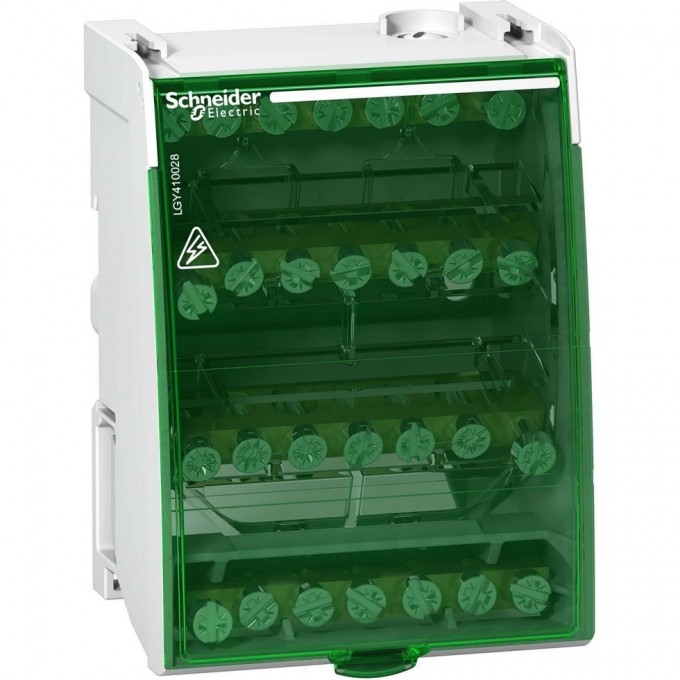 Распределительный блок винтовой SCHNEIDER ELECTRIC LINERGY 4П 100А 28 отверстий LGY410028 Распределительный блок винтовой SCHNEIDER ELECTRIC LINERGY 4П 100А 28 отверстий LGY410028
