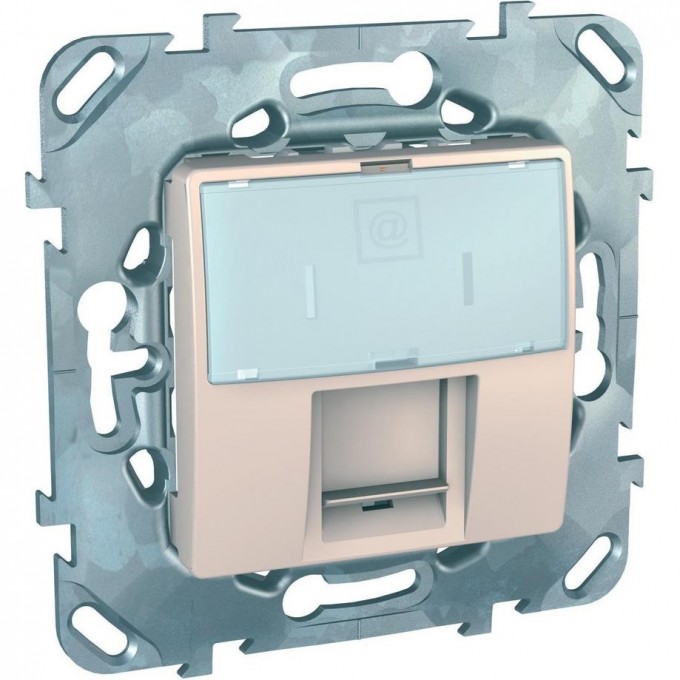 Розетка компьютерная SCHNEIDER ELECTRIC UNICA, RJ45, одиночная, с полем для надписи, кат. 5е, БЕЖЕВЫЙ MGU5.421.25ZD Розетка компьютерная SCHNEIDER ELECTRIC UNICA, RJ45, одиночная, с полем для надписи, кат. 5е, БЕЖЕВЫЙ MGU5.421.25ZD