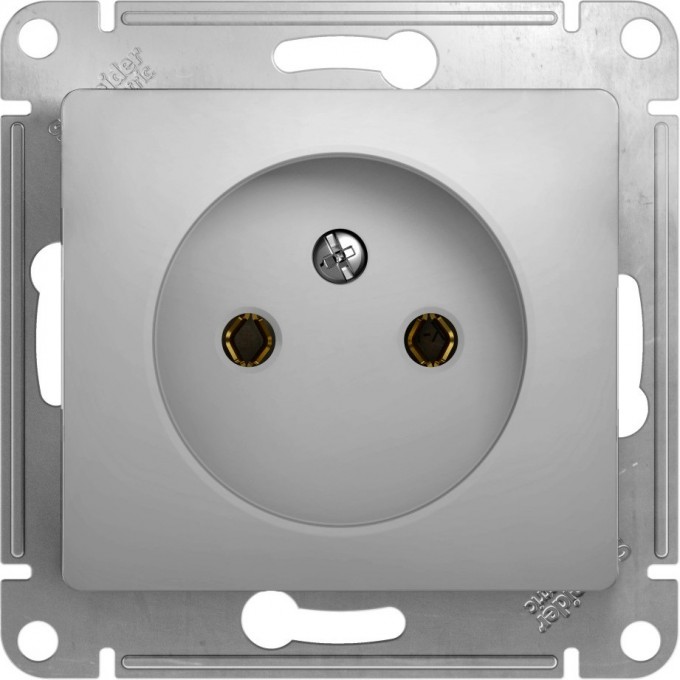 Розетка SCHNEIDER ELECTRIC GLOSSA без заземления, механизм, алюминий GSL000341 Розетка SCHNEIDER ELECTRIC GLOSSA без заземления, механизм, алюминий GSL000341