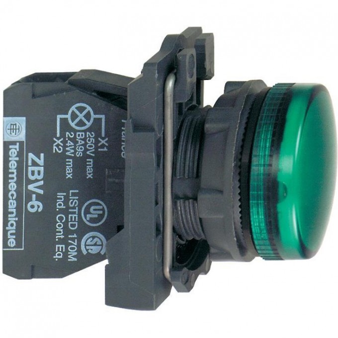 Сигнальная лампа SCHNEIDER ELECTRIC HARMONY XB5 22ММ ДО 250В зеленая XB5AV63 Сигнальная лампа SCHNEIDER ELECTRIC HARMONY XB5 22ММ ДО 250В зеленая XB5AV63