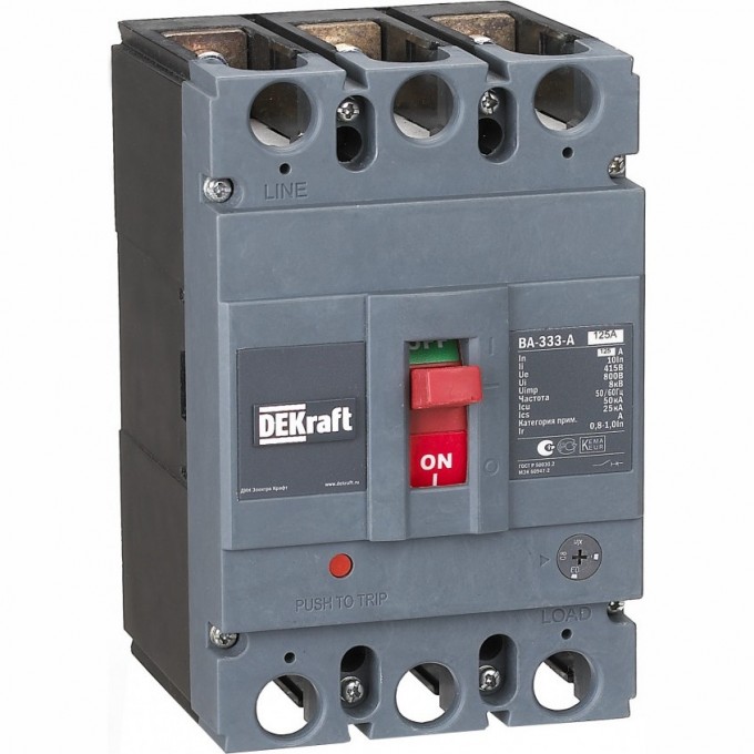 Силовой автоматический выключатель SCHNEIDER ELECTRIC DEKRAFT 3P 125А c Ir=100А-125А 50кА ВА-333 21135DEK Силовой автоматический выключатель SCHNEIDER ELECTRIC DEKRAFT 3P 125А c Ir=100А-125А 50кА ВА-333 21135DEK