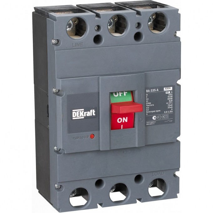 Силовой автоматический выключатель SCHNEIDER ELECTRIC DEKRAFT 3P 630А c Ir=504А-630А 70кА ВА-335 21142DEK Силовой автоматический выключатель SCHNEIDER ELECTRIC DEKRAFT 3P 630А c Ir=504А-630А 70кА ВА-335 21142DEK