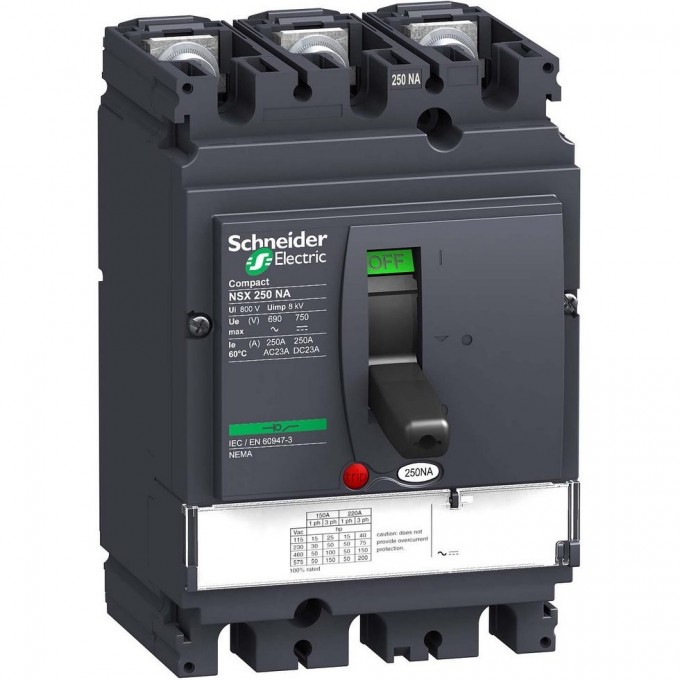 Выключатель-разъединитель SCHNEIDER ELECTRIC COMPACT NSX NSX250NA LV431629 Выключатель-разъединитель SCHNEIDER ELECTRIC COMPACT NSX NSX250NA LV431629