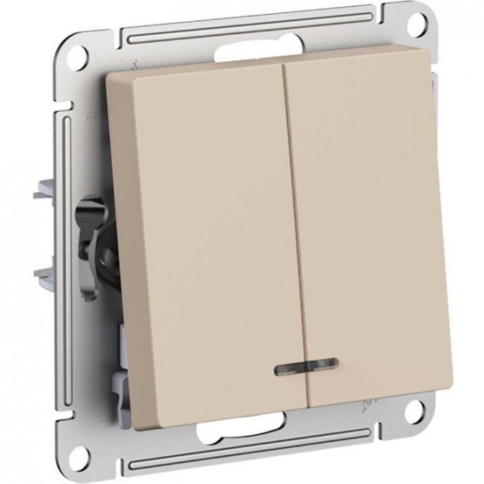 Выключатель 2-клавишный SCHNEIDER ELECTRIC ATLASDESIGN с подсветкой (сх.5а) 10AX механизм, песочный ATN001253 Выключатель 2-клавишный SCHNEIDER ELECTRIC ATLASDESIGN с подсветкой (сх.5а) 10AX механизм, песочный ATN001253